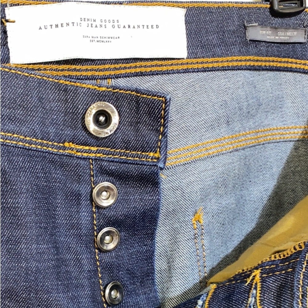 Zara Men’s Indigo Slim Jeans with Contrast Stitching - Picture 9 of 9